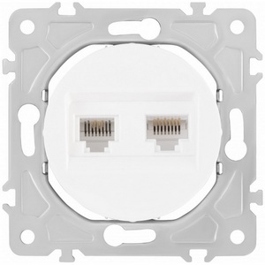 Изображение товара Розетка встраиваемая телефонная RJ-11 + Ethernet RJ-45 Arte Milano am-202 202.44-1.white