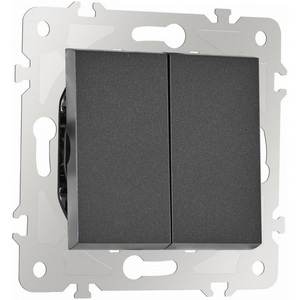 Изображение товара Выключатель встраиваемый двухклавишный Arte Milano am-203 203.30-2.black