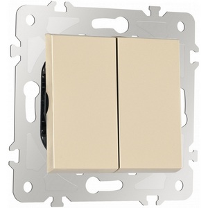 Изображение товара Выключатель встраиваемый двухклавишный проходной Arte Milano am-203 203.32-2.shampan