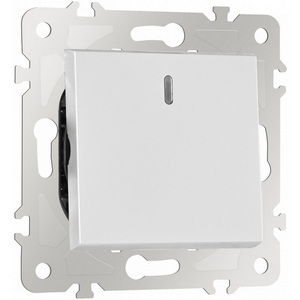 Изображение товара Выключатель встраиваемый одноклавишный проходной с подсветкой Arte Milano am-203 203.33-1.silver