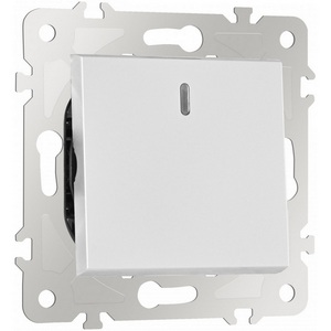 Изображение товара Перекрестный переключатель одноклавишный встраиваемый с подсветкой Arte Milano am-203 203.35-1.silver