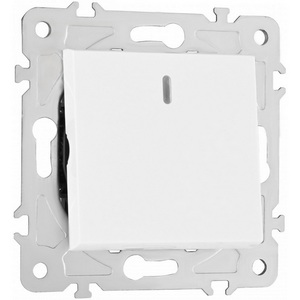 Изображение товара Перекрестный переключатель одноклавишный встраиваемый с подсветкой Arte Milano am-203 203.35-1.white