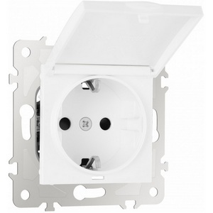 Изображение товара Розетка встраиваемая с заземлением и крышкой IP44 Arte Milano am-203 203.41-1.white