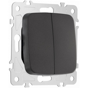 Изображение товара Выключатель встраиваемый двухклавишный Arte Milano am-205 205.30-2.black