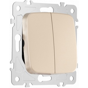 Изображение товара Выключатель встраиваемый двухклавишный проходной Arte Milano am-205 205.32-2.shampan