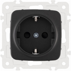 Изображение товара Розетка встраиваемая с заземлением и шторкой Arte Milano am-205 205.40-1.black