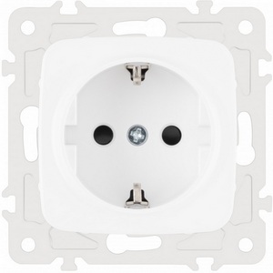 Изображение товара Розетка встраиваемая с заземлением и шторкой Arte Milano am-205 205.40-1.white