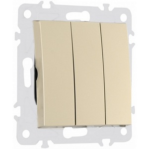 Изображение товара Выключатель встраиваемый трёхклавишный Arte Milano am-206 206.30-3.shampan