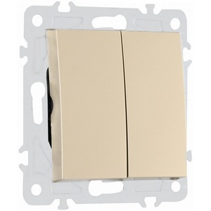 Изображение товара Выключатель встраиваемый двухклавишный проходной Arte Milano am-206 206.32-2.shampan