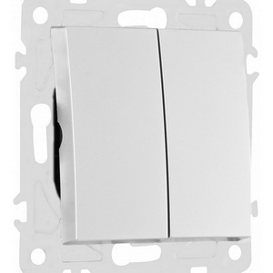 Изображение товара Выключатель встраиваемый двухклавишный проходной Arte Milano am-206 206.32-2.silver