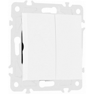 Изображение товара Выключатель встраиваемый двухклавишный проходной Arte Milano am-206 206.32-2.white