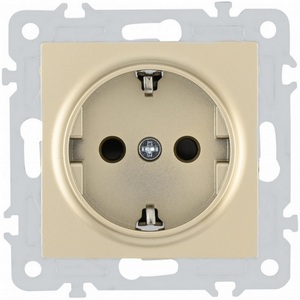 Изображение товара Розетка встраиваемая с заземлением и шторкой Arte Milano am-206 206.40-1.shampan