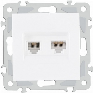Изображение товара Розетка встраиваемая телефонная RJ-11 + Ethernet RJ-45 Arte Milano am-206 206.44-1.white