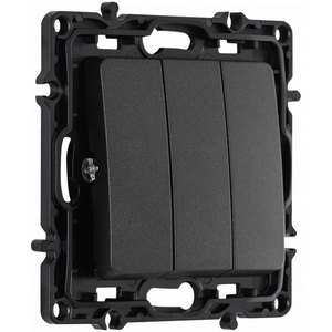 Изображение товара Выключатель встраиваемый трёхклавишный Arte Milano am-217 217.30-3.black