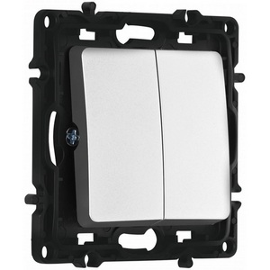 Изображение товара Выключатель встраиваемый двухклавишный проходной Arte Milano am-217 217.32-2.silver