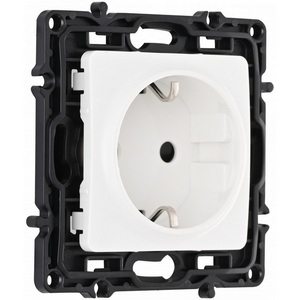 Изображение товара Розетка встраиваемая с заземлением и шторкой Arte Milano am-217 217.40-1.white