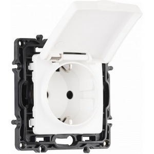 Изображение товара Розетка встраиваемая с заземлением и крышкой IP44 Arte Milano am-217 217.41-1.white