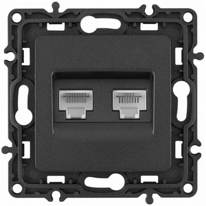 Изображение товара Розетка встраиваемая телефонная RJ-11 + Ethernet RJ-45 Arte Milano am-217 217.44-1.black
