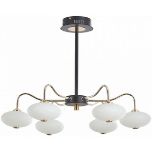 Изображение товара Потолочная люстра светодиодная 40 см на штанге Arte Milano Neapol-73908 273908/6 BK/GD