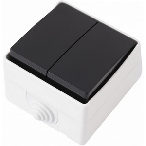 Изображение товара Выключатель накладной двухклавишный IP44 Arte Milano am-309 309.30-2.grey