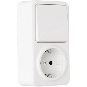 Изображение товара Розетка накладная с одноклавишным выключателем Arte Milano am-310 310.52-1.white