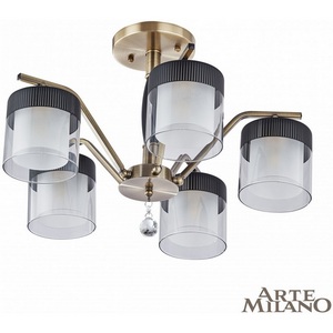 Изображение товара Потолочная люстра на штанге Arte Milano Napoli-2646 332646/5 AB+BK с подвесками