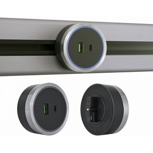 Изображение товара Трековая розетка USB+Type-C с подсветкой Arte Milano Am-track-sockets 380066TS LED/USB-Type-C Grey