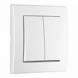 Изображение товара Выключатель встраиваемый двухклавишный с рамкой (серебро) Arte Milano SET06-1 SET06-1-30-2 silver