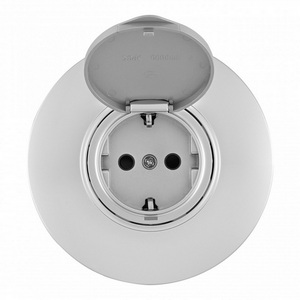 Изображение товара Розетка встраиваемая с заземлением, шторками, защитной крышкой и рамкой (серебро) IP44 Arte Milano SET08-1 SET08-1-41-1 silver