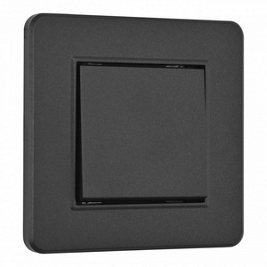 Изображение товара Выключатель встраиваемый одноклавишный с рамкой (черный) Arte Milano SET16-1 SET16-1-30-1 black