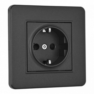 Изображение товара Комплект розетки встраиваемый с заземлением, шторками и рамкой (черный) Arte Milano SET16-1 SET16-1-40-1 black