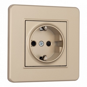 Изображение товара Комплект розетки встраиваемый с заземлением, шторками и рамкой (шампань) Arte Milano SET16-1 SET16-1-40-1 shampan