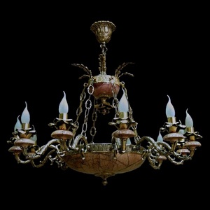 Изображение товара Подвесная люстра НК-О-12 Ф Роза Розовый мрамор