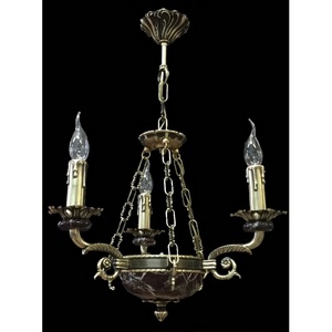 Изображение товара Подвесная люстра НК-О-3 ФВ (160) Бордовая яшма