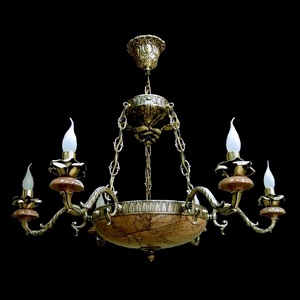 Изображение товара Подвесная люстра НК-О-6 Ф Роза Розовый мрамор