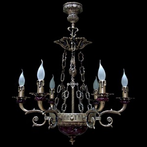 Изображение товара Подвесная люстра НК-О-6 ФВ Бордовая яшма