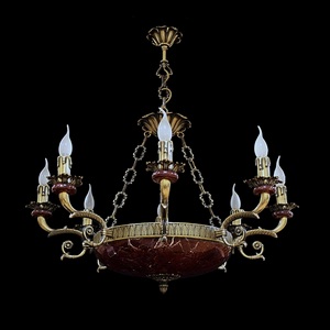 Изображение товара Подвесная люстра НК-О-8 ФВ Бордовая яшма