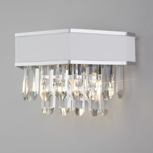 Изображение товара Настенный светильник каскадный хрустальный 329/2 Bogate's Pelle хром / белый с подвесками