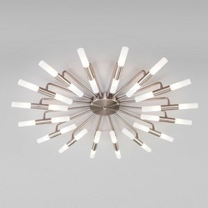 Изображение товара Потолочная люстра WiFi светодиодная с управлением смартфоном Bogate's Bastone 348 никель (Умный дом, Алиса, WiFi, голосовое управление)