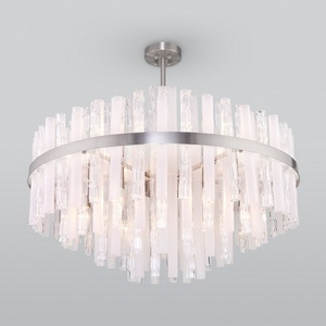 Изображение товара Потолочная люстра WiFi на штанге 367/12 Bogate's Hollis Smart никель (Умный дом, Алиса, WiFi, голосовое управление)