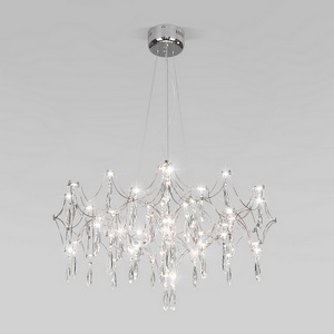 Изображение товара Подвесной светодиодный светильник с ПДУ с хрусталем и регулировкой цветовой температуры Bogate's Tense 443/1 хром с подвесками
