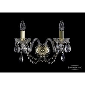 Изображение товара Бра хрусталь Bohemia 1402 1402B/2/160/G подсвечник с подвесками