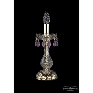 Изображение товара Настольная хрустальная лампа с подвесками Bohemia 1410 1410L/1-27/G/V7010 подсвечник