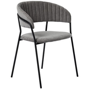 Изображение товара Стул серый вельвет с чёрными ножками Bradex Home Turin FR 0556