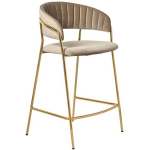 Изображение товара Стул полубарный латте с золотыми ножками Bradex Home Turin FR 0559