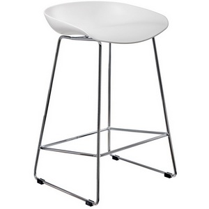 Изображение товара Стул полубарный белый с хромированными ножками Bradex Home Neo FR 0697