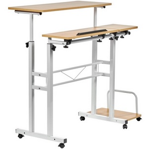 Изображение товара Стол (регулировка по высоте) на колесах многофункциональный 80х58х80-130см, светлое дерево, белый Bradex Home Shuttle FR 0689 (I I-образная опора)