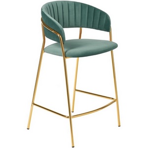 Изображение товара Стул полубарный мятный с золотыми ножками Bradex Home Turin FR 0913