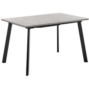 Изображение товара Стол вставка-бабочка раскладной 120-160х80х75 серый мрамор с чёрными ножками Bradex Home Dublin RF 0415 (прямоугольная столешница, 4 ножки)