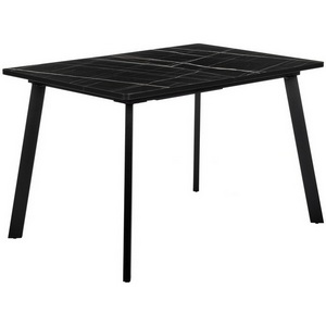 Изображение товара Стол вставка-бабочка раскладной 120-160х80х75 чёрный мрамор с чёрными ножками Bradex Home Dublin RF 0416 (прямоугольная столешница, 4 ножки)
